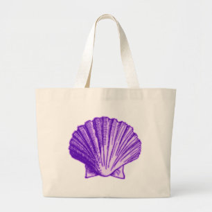 Tropische Paarse mononlight Shell Grote Tote Bag