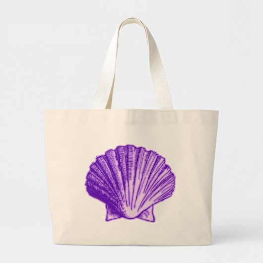 Tropische Paarse mononlight Shell Grote Tote Bag (Voorkant)