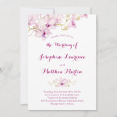 Tropische Paarse Orchidee bloem bruiloft uitnodigi Kaart (Voorkant)