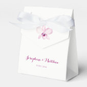 Tropische Paarse orchidee bloemenbruiloft Bedankdoosjes (Voorkant Zijde)