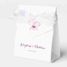 Tropische Paarse orchidee bloemenbruiloft Bedankdoosjes
