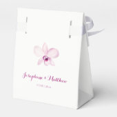 Tropische Paarse orchidee bloemenbruiloft Bedankdoosjes (Achterkant)