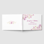 Tropische Paarse orchidee bloemenbruiloft Gastenboek (Volledig)