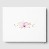 Tropische Paarse orchidee bloemenbruiloft Gastenboek (Achterkant)