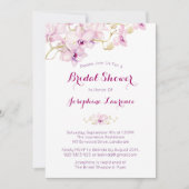 Tropische Paarse Orchidee Bridal Shower Invitation Kaart (Voorkant)