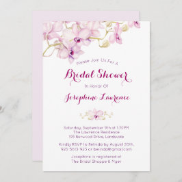 Tropische Paarse Orchidee Bridal Shower Invitation Kaart