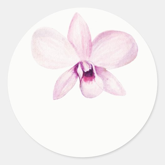 Tropische Paarse Orchidee bruiloft gunst Stickers (Voorkant)