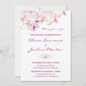 Tropische Paarse Orchidee bruiloft uitnodiging (Voorkant)