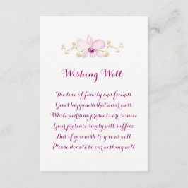 Tropische Paarse Orchidee bruiloft Wishing Well Ka Informatiekaartje