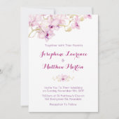 Tropische Paarse Orchidee Floral bruiloft uitnodig Kaart (Voorkant)