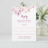 Tropische Paarse Orchidee Waterverf Antwoord Kaart (Staand voorkant)