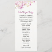 Tropische Paarse Orchidee Waterverf Bruiloft Programmakaart (Achterkant)