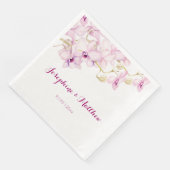 Tropische Paarse Orchidee Waterverf Bruiloft Servetten (Hoek)