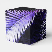 Tropische Paarse palmbladeren hart gunst doos Bedankdoosjes (Achterkant)