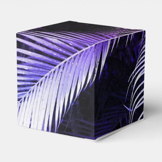 Tropische Paarse palmbladeren hart gunst doos Bedankdoosjes (Achterkant)