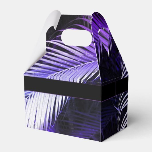 Tropische Paarse palmlederen kogelvrije doos Bedankdoosjes (Achterkant)