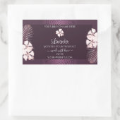 Tropische Paarse productlabels: witte bloemen Rechthoekige Sticker (Tas)