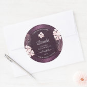 Tropische Paarse productlabels: witte bloemen Ronde Sticker (Envelop)