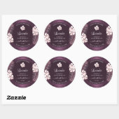 Tropische Paarse productlabels: witte bloemen Ronde Sticker (Vel)