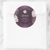 Tropische Paarse productlabels: witte bloemen Ronde Sticker (Tas)