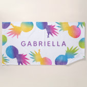 Tropische Paarse regenbooganzen Aangepast Strandlaken (Voorkant)