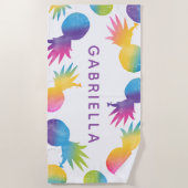 Tropische Paarse regenbooganzen Aangepast Strandlaken (Voorkant)