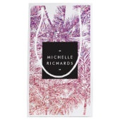 Tropische Paarse/roze Glitter Palms Gift Bag Klein Cadeauzakje (Voorkant)