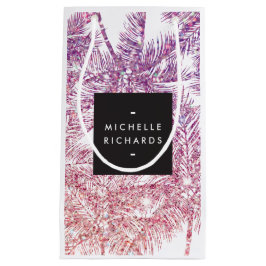 Tropische Paarse/roze Glitter Palms Gift Bag Klein Cadeauzakje