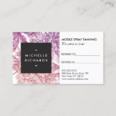 Tropische Paarse/roze Glitter Palms Referral Kaart (Achterkant)