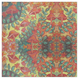 tropische paddenstoelen en bladeren stof