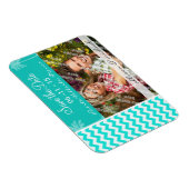 Tropische palm; Aqua Color Chevron Magneet (Rechterzijde)