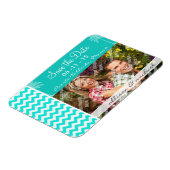 Tropische palm; Aqua Color Chevron Magneet (Linkerzijde)