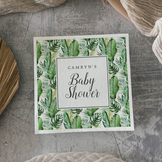 Tropische palm baby shower servetten