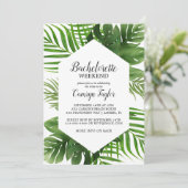 Tropische Palm Bachelorette Weekend Uitnodiging (Staand voorkant)