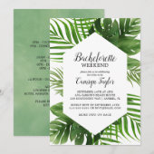 Tropische Palm Bachelorette Weekend Uitnodiging (Voorkant / Achterkant)