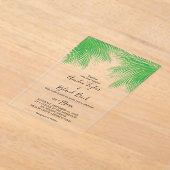 Tropische Palm Beach Acryl bruiloft Uitnodigen Acryl Uitnodigingen (Laagn)