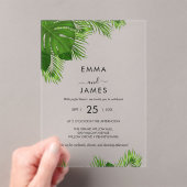 Tropische Palm Beach Acryl Uitnodiging (Insitu (Draagbaar))