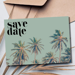 Tropische Palm Beach Bestemming Bruiloft Save The Date
