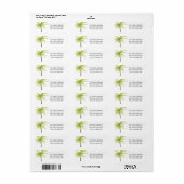 Tropische Palm Beach bruiloft Adresetiketten Etiket (Full Sheet)