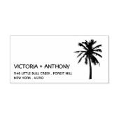 Tropische Palm Beach Bruiloft retouradres Zelfinktende Stempel (Design)