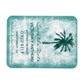 Tropische Palm Beach Bruiloft Save the Date Magneet (Horizontaal)