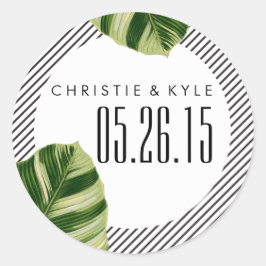 Tropische Palm Beach bruiloft Sticker