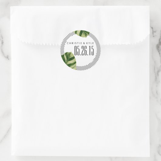 Tropische Palm Beach bruiloft Sticker (Tas)
