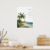 Tropische Palm Beach Engagement Party Welkomstbord Poster (Keuken)