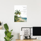 Tropische Palm Beach Engagement Party Welkomstbord Poster (Thuiskantoor)