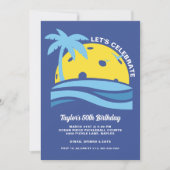 Tropische Palm Beach Ocean Pickleball Party Kaart (Voorkant)