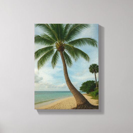 Tropische Palm Beach Paradise Canvas Art Print (Voorkant)