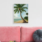 Tropische Palm Beach Paradise Canvas Art Print (Insitu (Woonkamer))