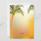 Tropische Palm Beach String Lights bruiloft Kaart (Achterkant)