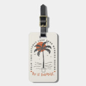 Tropische Palm Beach Vibes Zomer Zon Retro Bagagelabel (Voorkant verticaal)